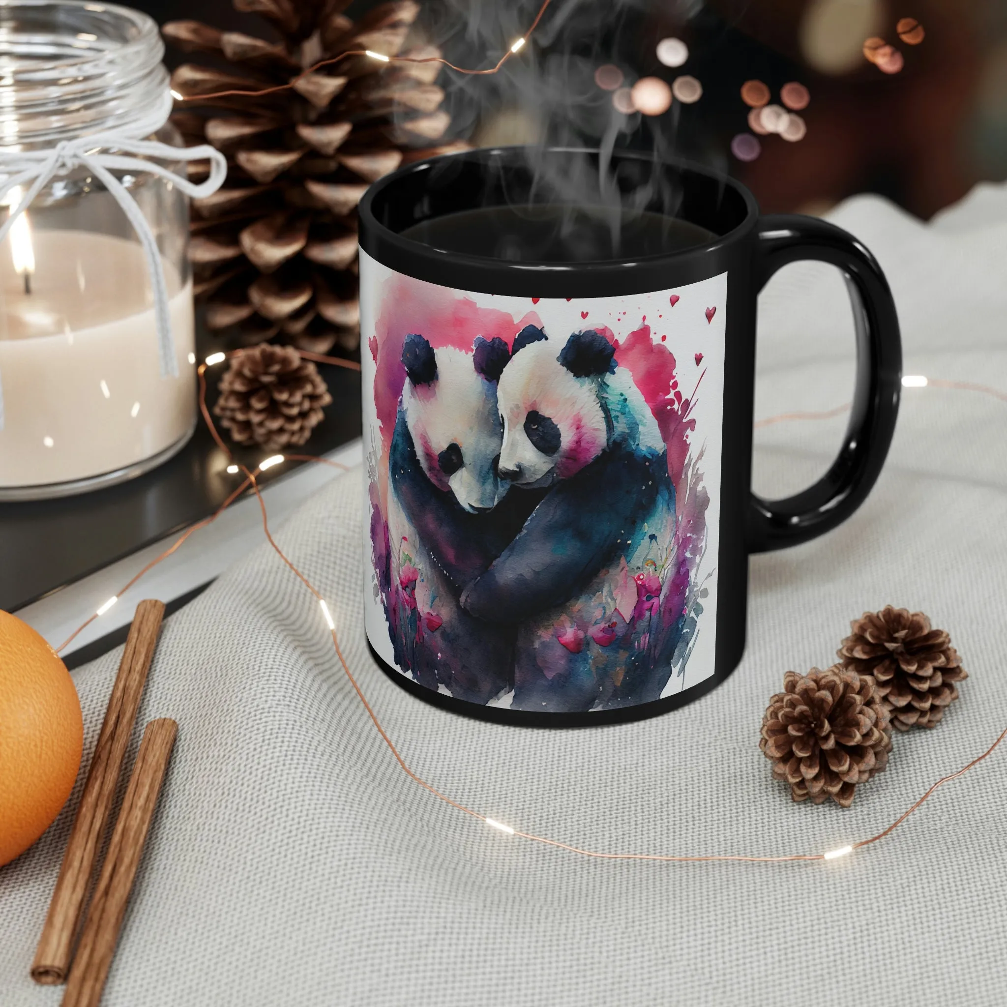 Panda 06 - Black Mug 11oz