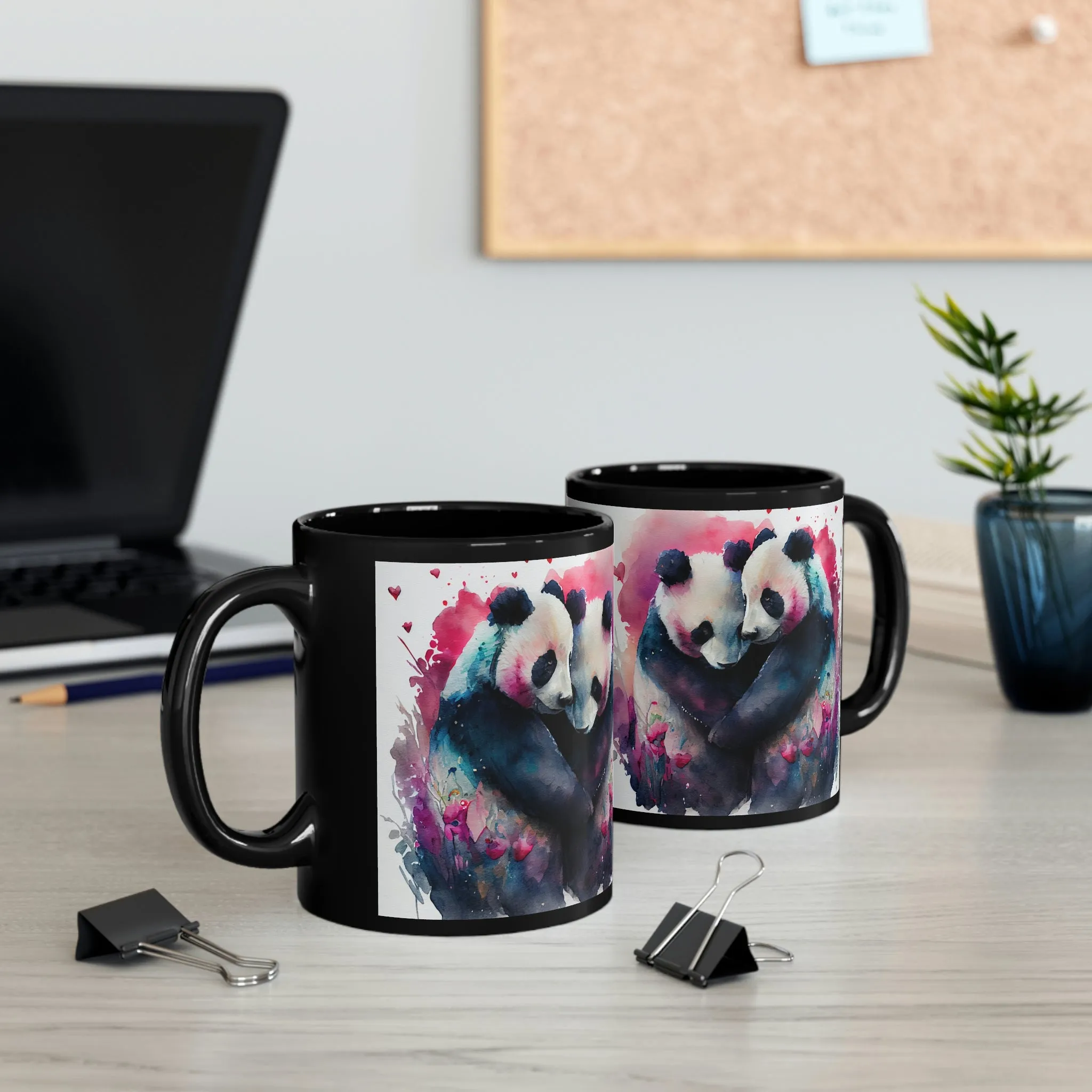 Panda 06 - Black Mug 11oz