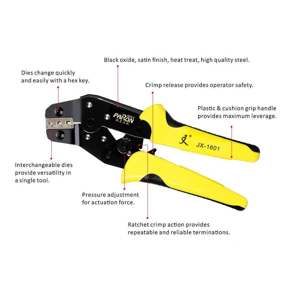 Paron JX-D5301S Multifunctional Ratchet Crimping Tool Wire Strippers Terminals Pliers Kit