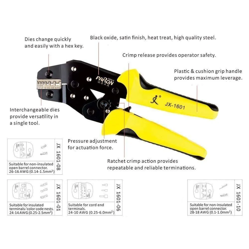 Paron JX-D5301S Multifunctional Ratchet Crimping Tool Wire Strippers Terminals Pliers Kit