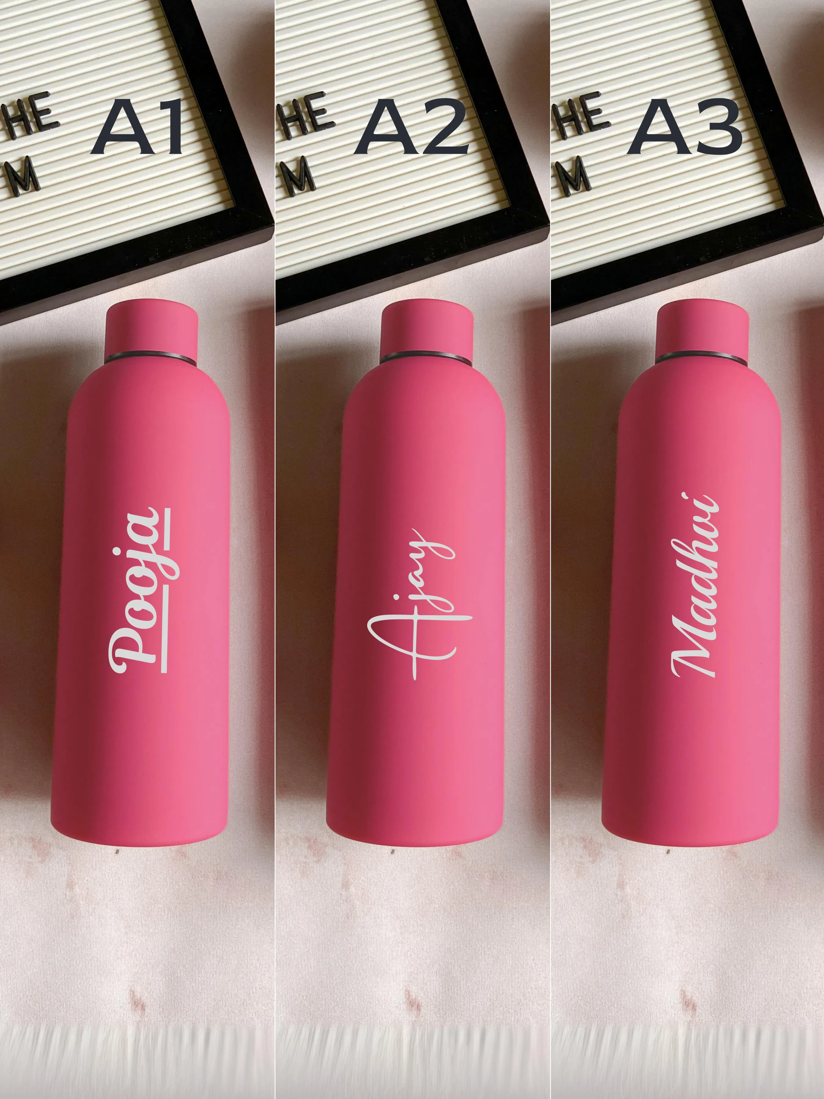 Personalized Hot Pink Stainless Steel Water Bottle – Custom Engraved & Eco-Friendly