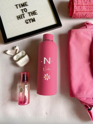 Personalized Hot Pink Stainless Steel Water Bottle – Custom Engraved & Eco-Friendly