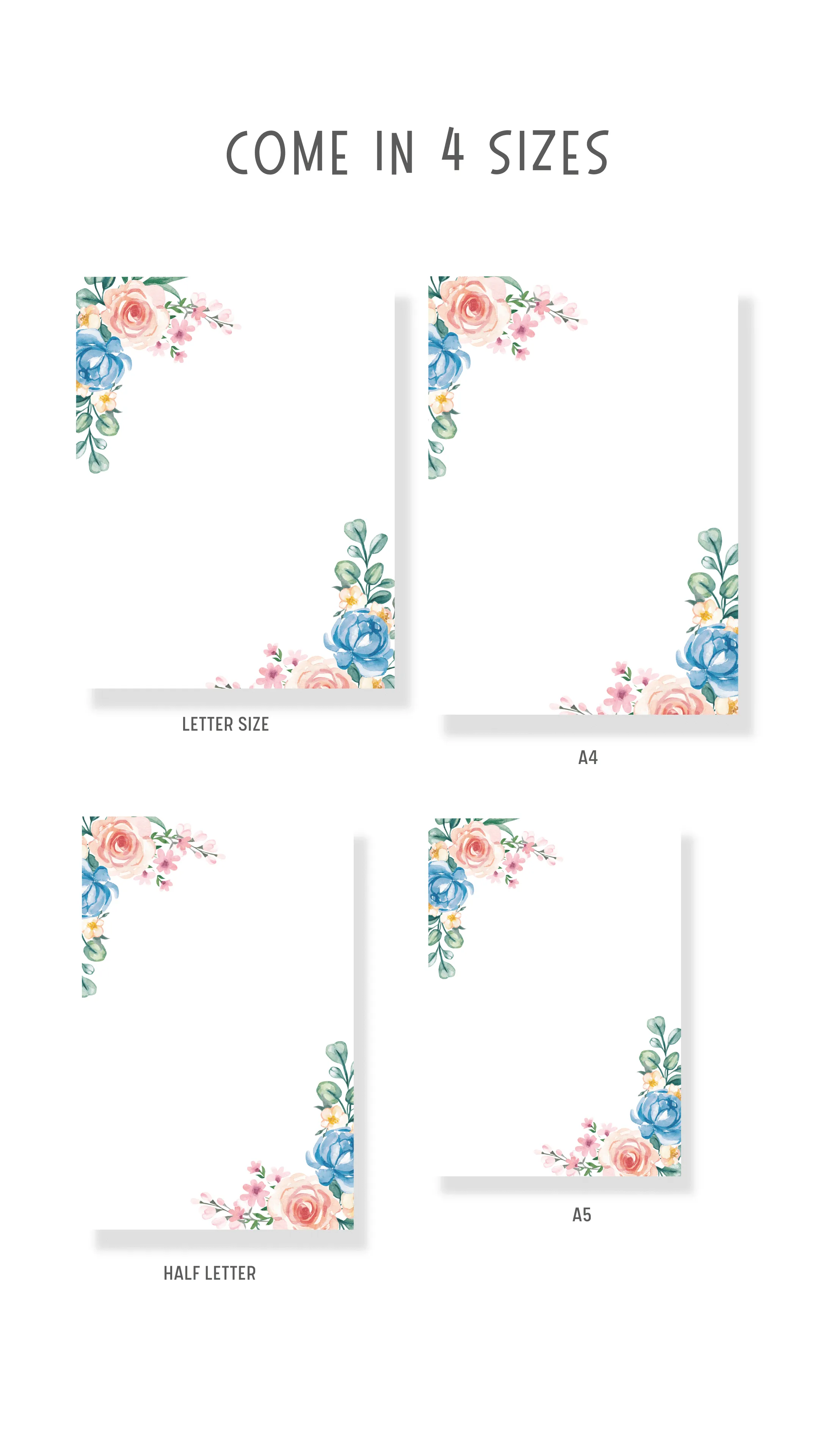 Pink Floral Printable Stationery