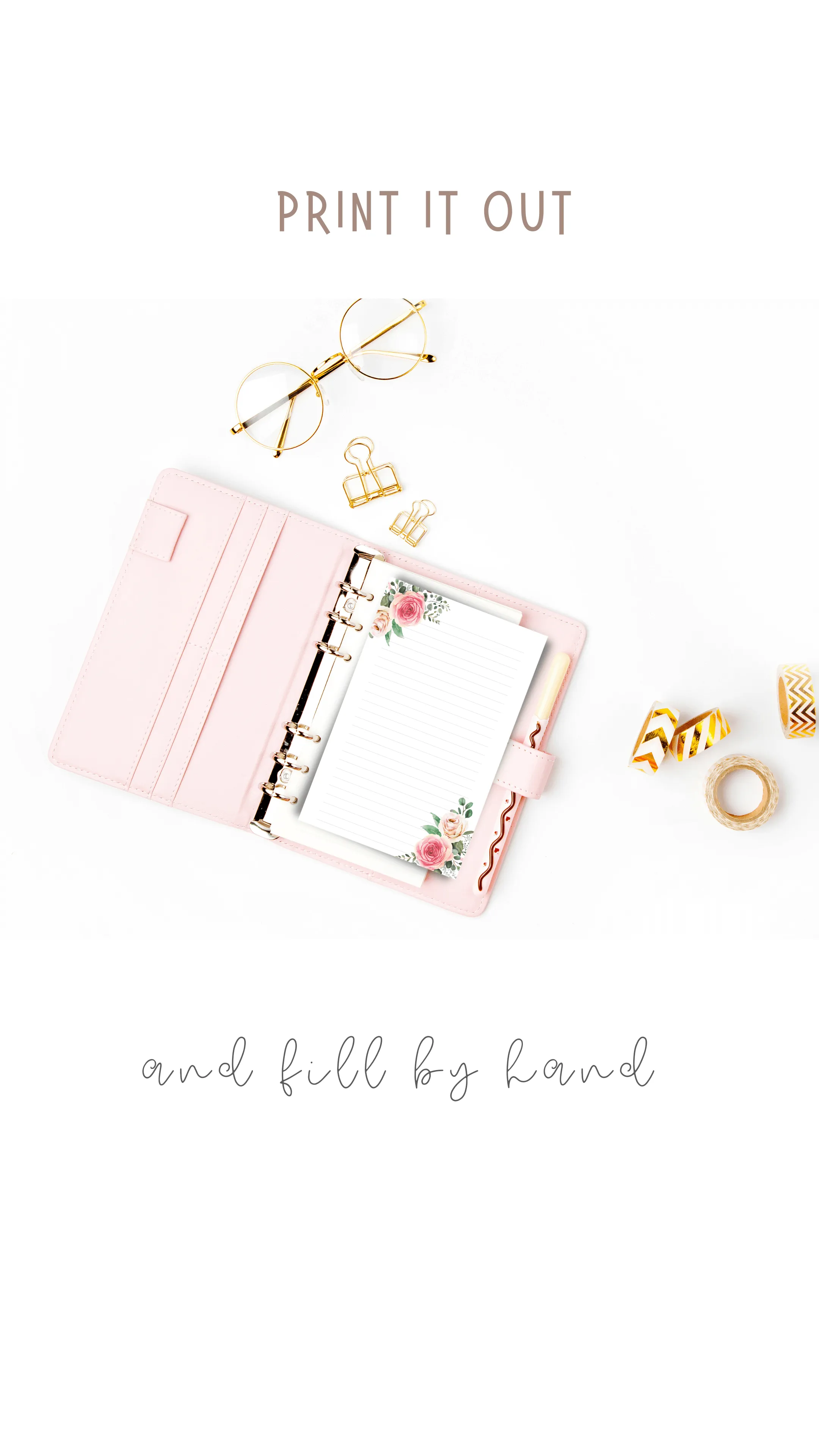 Pink Floral Printable Stationery