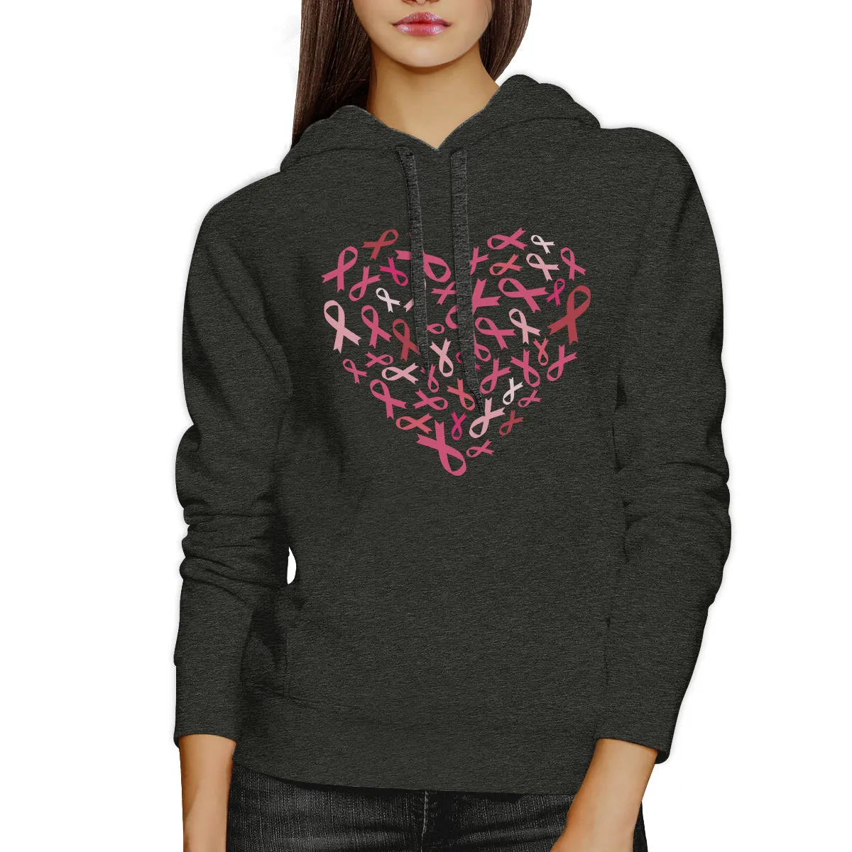 Pink Ribbon Heart Hoodie