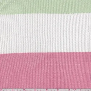 Pink/Lemon/Mint Stripe Mini Thermal Knit Fabric