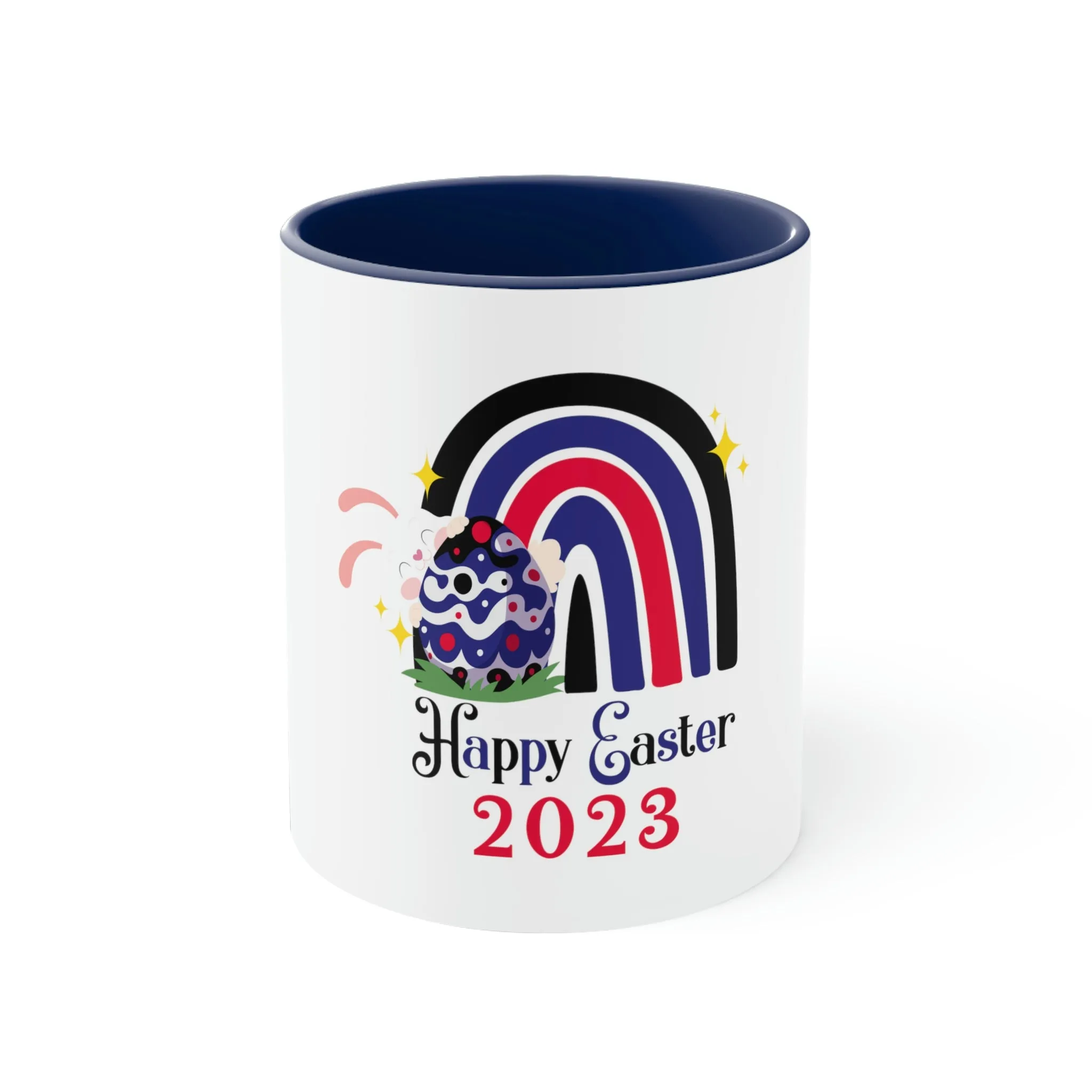 Polyamory Flag Accent Coffee Mug Easter Festival - Happy Easter 2023