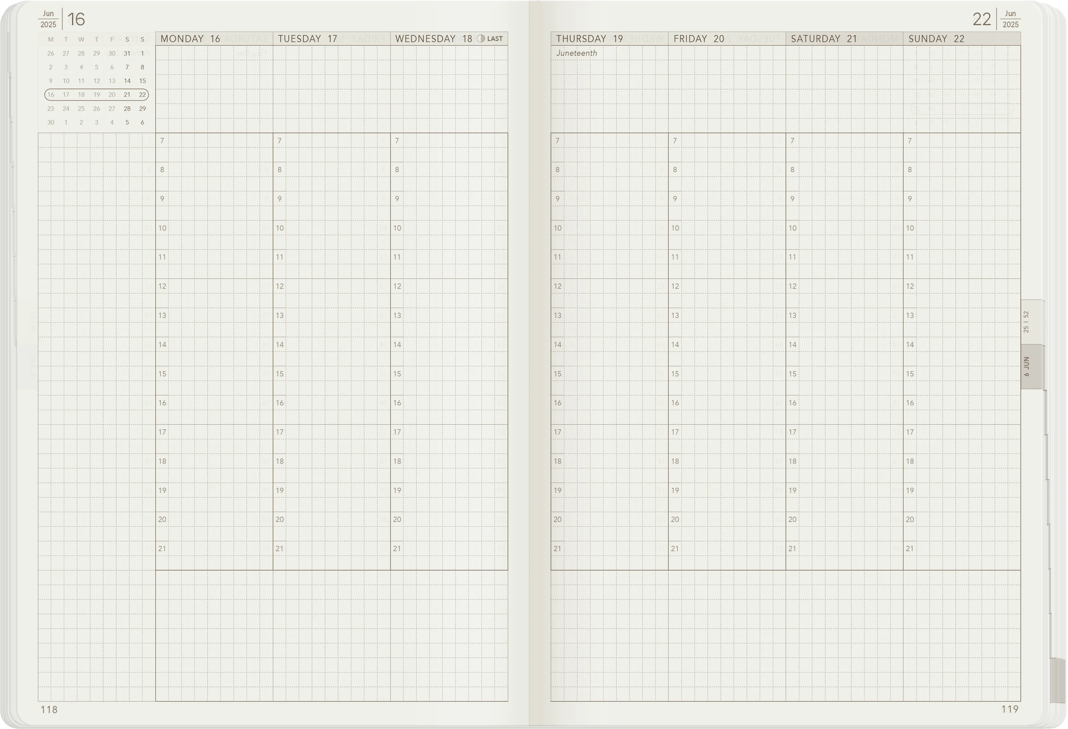 PRE-ORDER | 2025 A5 Weekly Planner | 52gsm Tomoe River Paper | Core | Unstacked Weekends