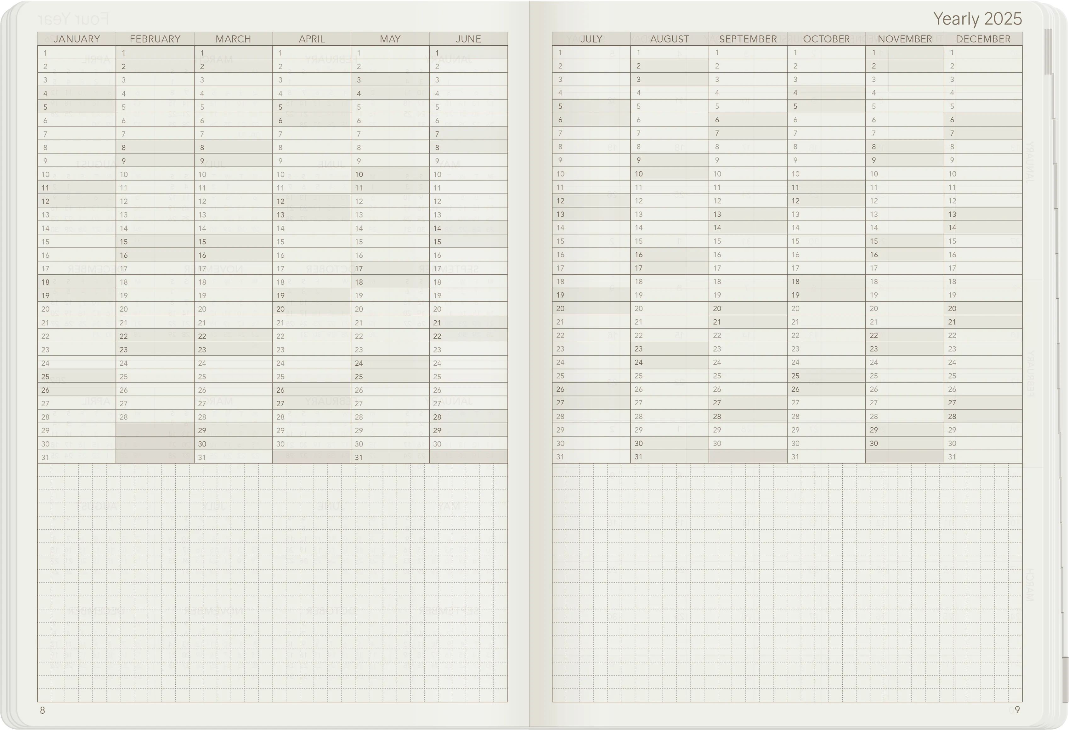 PRE-ORDER | 2025 A5 Weekly Planner | 52gsm Tomoe River Paper | Core | Unstacked Weekends