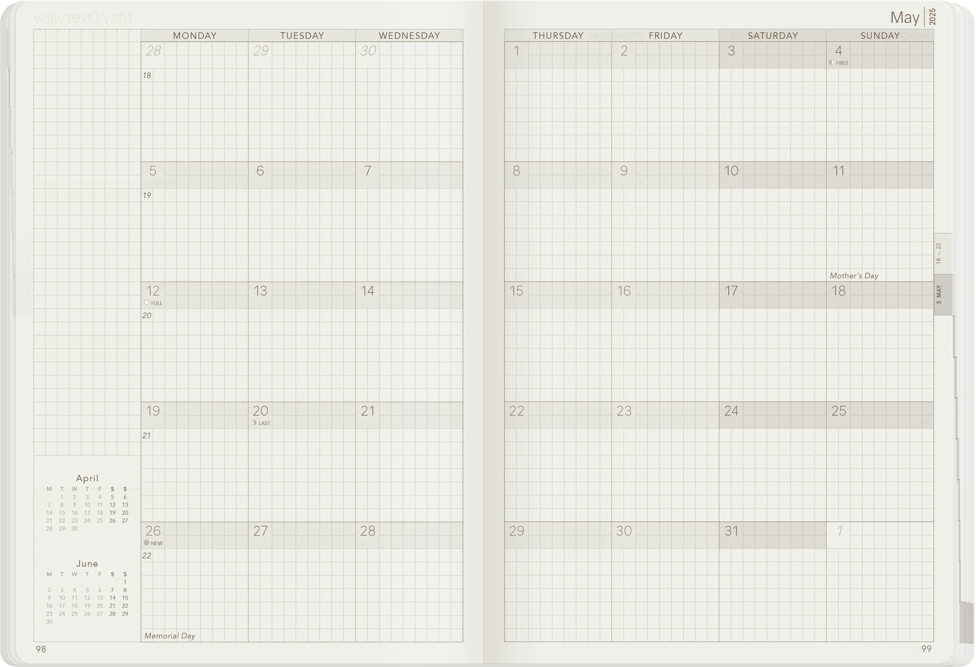 PRE-ORDER | 2025 A5 Weekly Planner | 52gsm Tomoe River Paper | Core | Unstacked Weekends