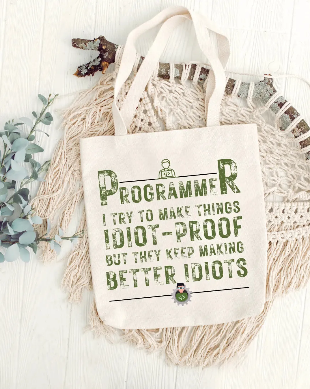 Programmer -  Canvas Reusable Bags