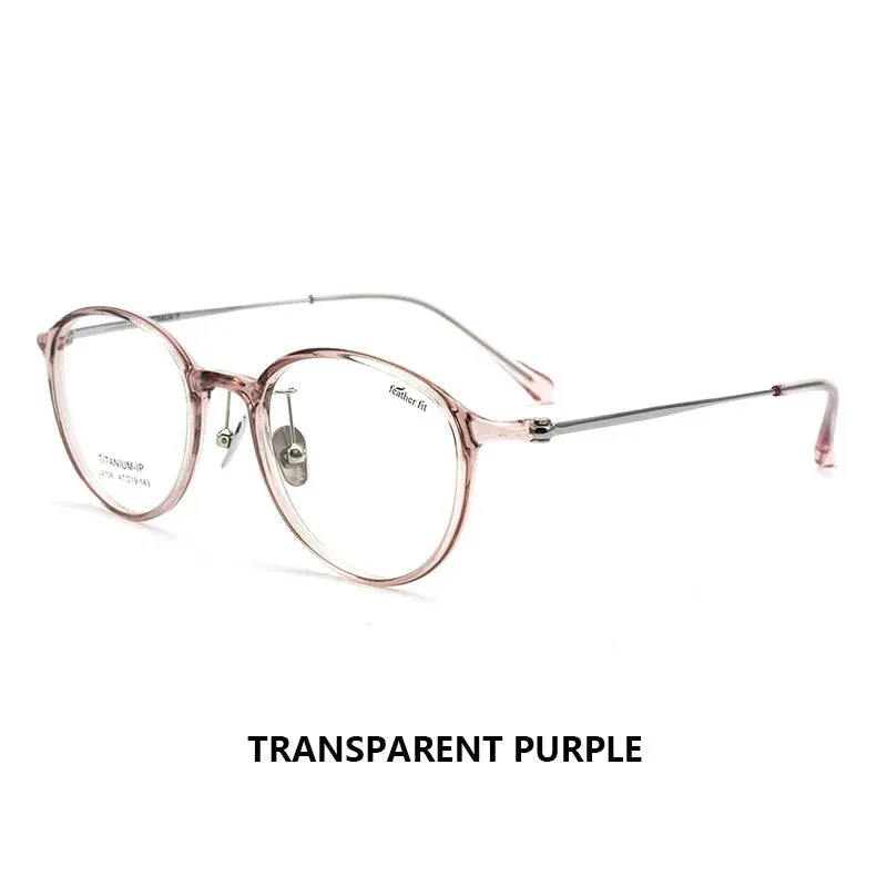 Pure Titanium Ultralight Retro Round Photochromic Progressive Reading Glasses Prescription Eyeglasses