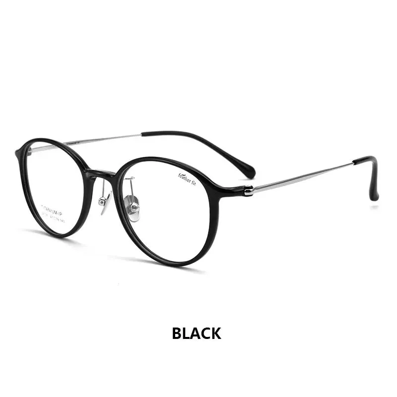 Pure Titanium Ultralight Retro Round Photochromic Progressive Reading Glasses Prescription Eyeglasses