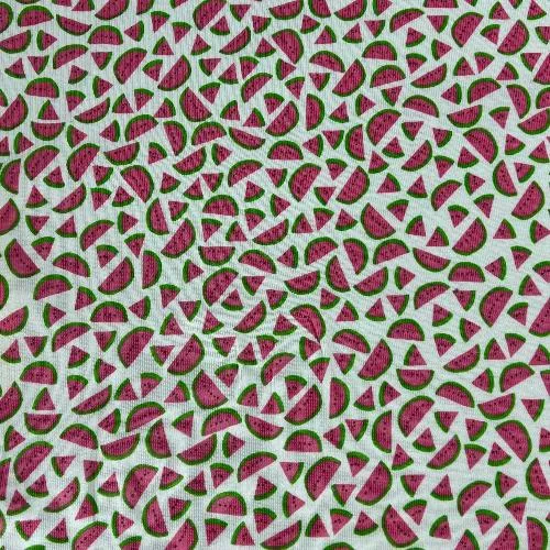 "Melomania" - Melon Printed Cotton Rib | SKU 7747 #U1