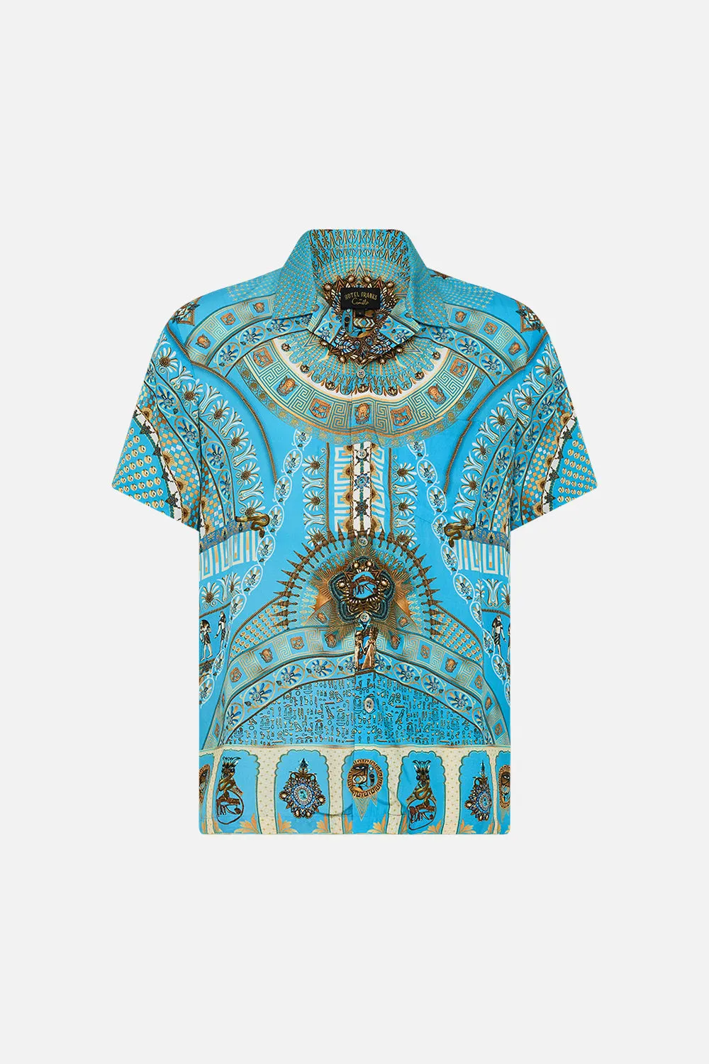 SHORT SLEEVE CAMP COLLARED SHIRT TEMPLE OF LIGHT