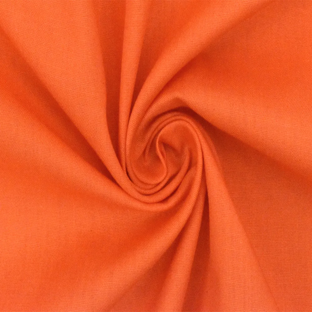 Simple Orange Solid Polyester Broadcloth Woven Fabric