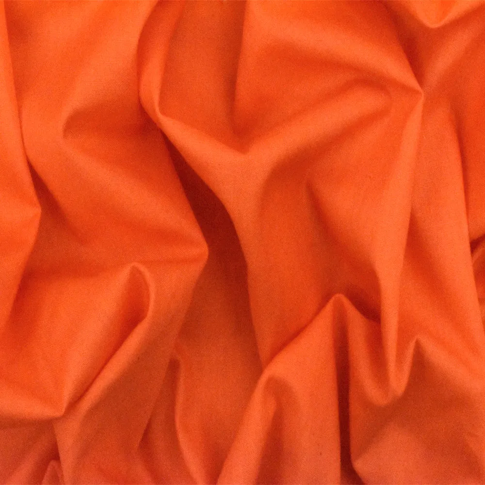 Simple Orange Solid Polyester Broadcloth Woven Fabric