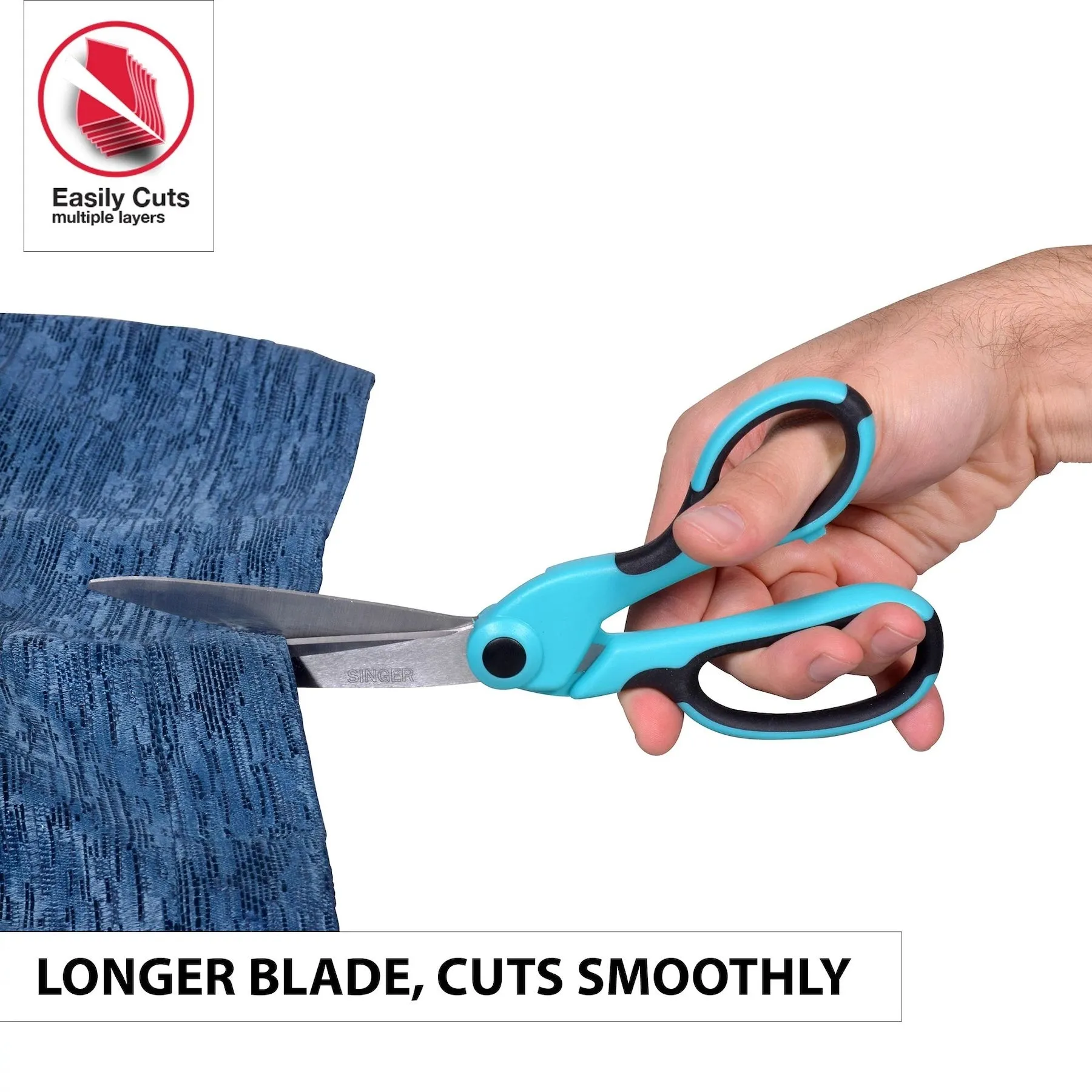 SINGER® 9.5 inch ProSeries™ Heavy-Duty Bent Scissors with Comfort Grip