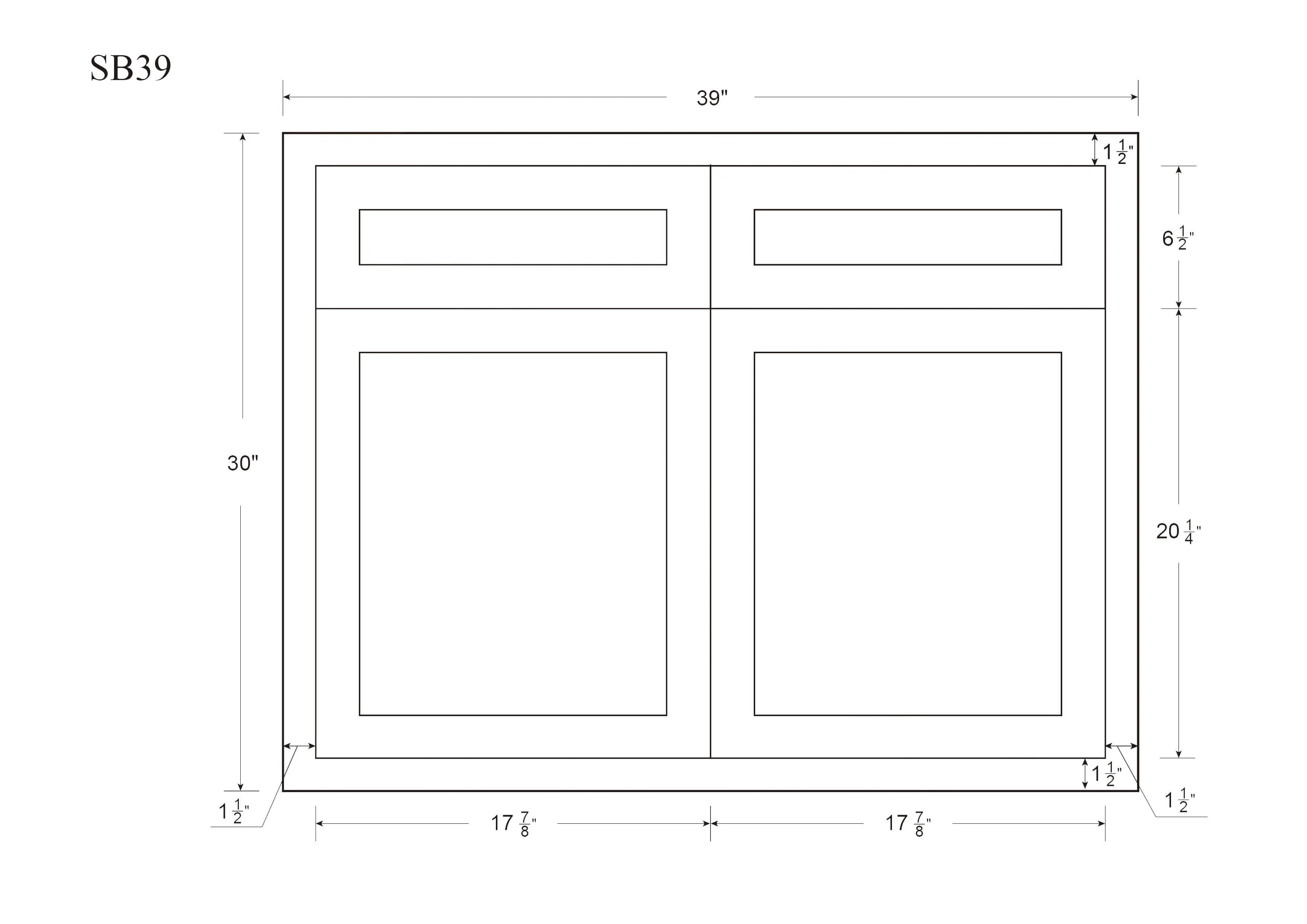 Sink Base Vintage White Inset Raised Panel Cabinets 33", 36", 42"