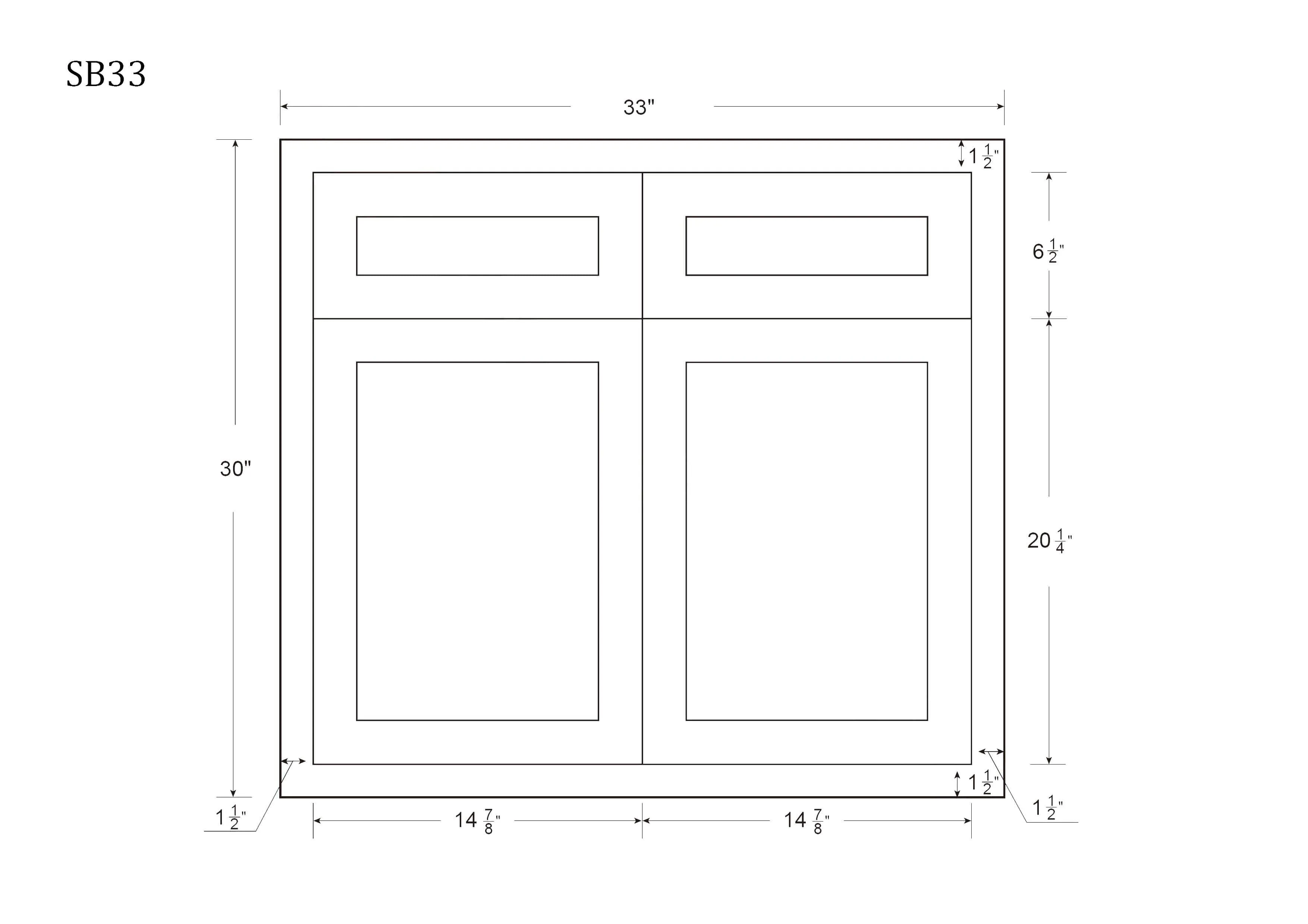 Sink Base Vintage White Inset Raised Panel Cabinets 33", 36", 42"