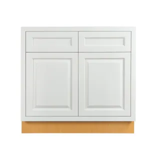 Sink Base Vintage White Inset Raised Panel Cabinets 33", 36", 42"