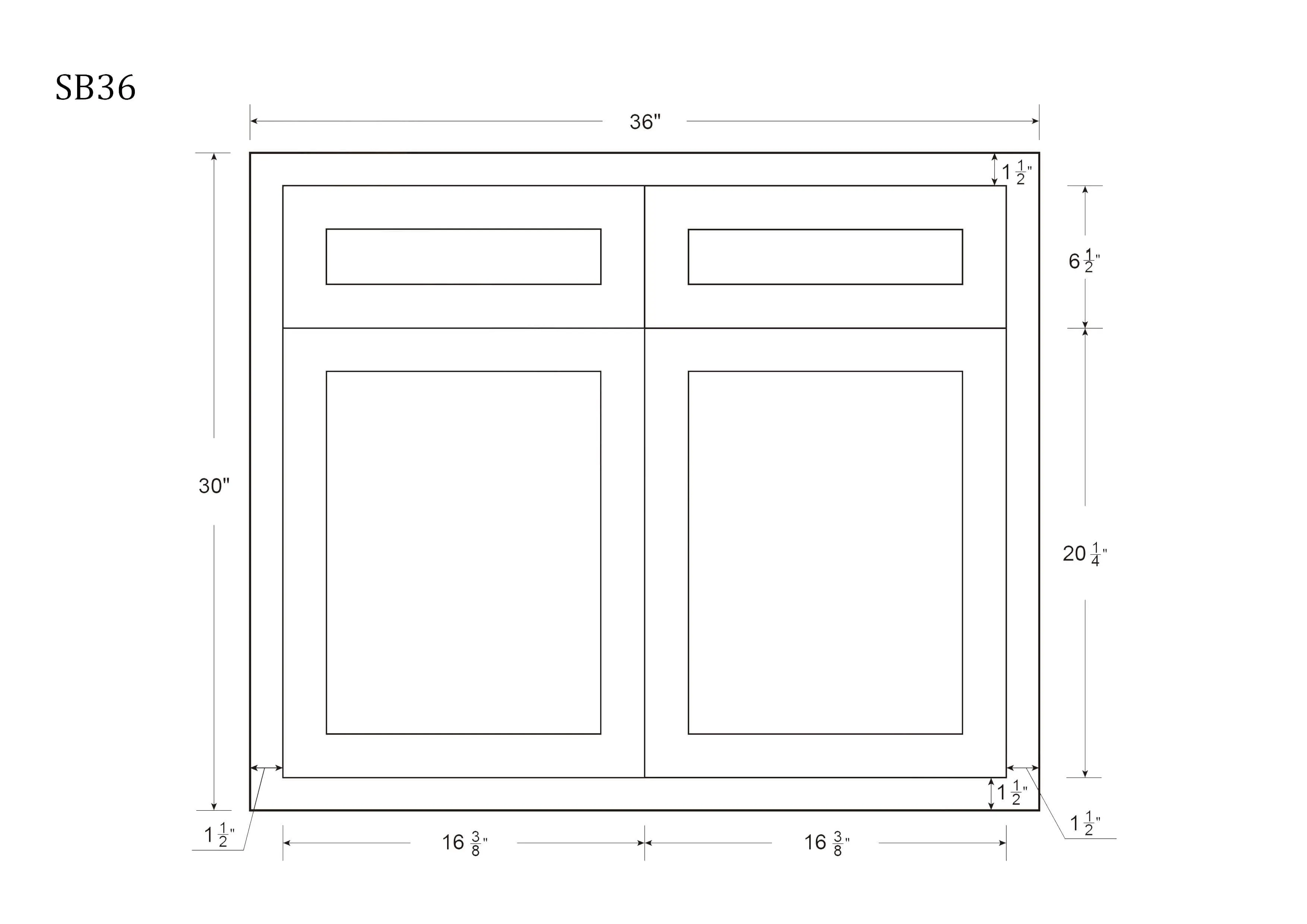 Sink Base Vintage White Inset Raised Panel Cabinets 33", 36", 42"