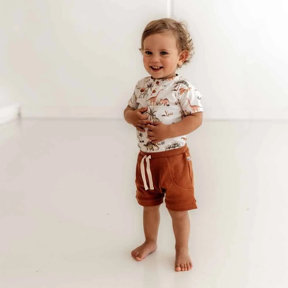 Snuggle Hunny - Dino Short Sleeve Organic Bodysuit