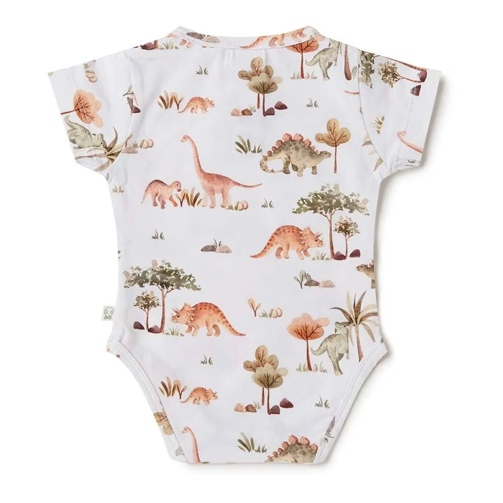 Snuggle Hunny - Dino Short Sleeve Organic Bodysuit