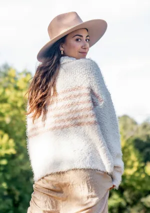 Snuggly Striped Fuzzy Pullover