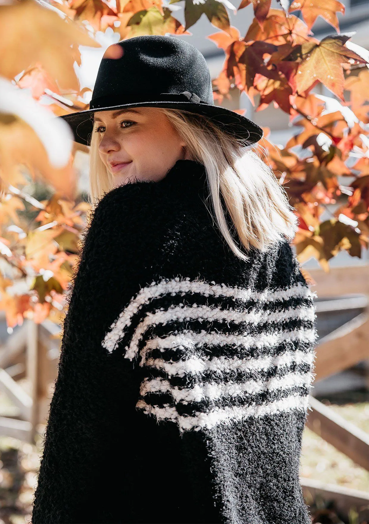 Snuggly Striped Fuzzy Pullover