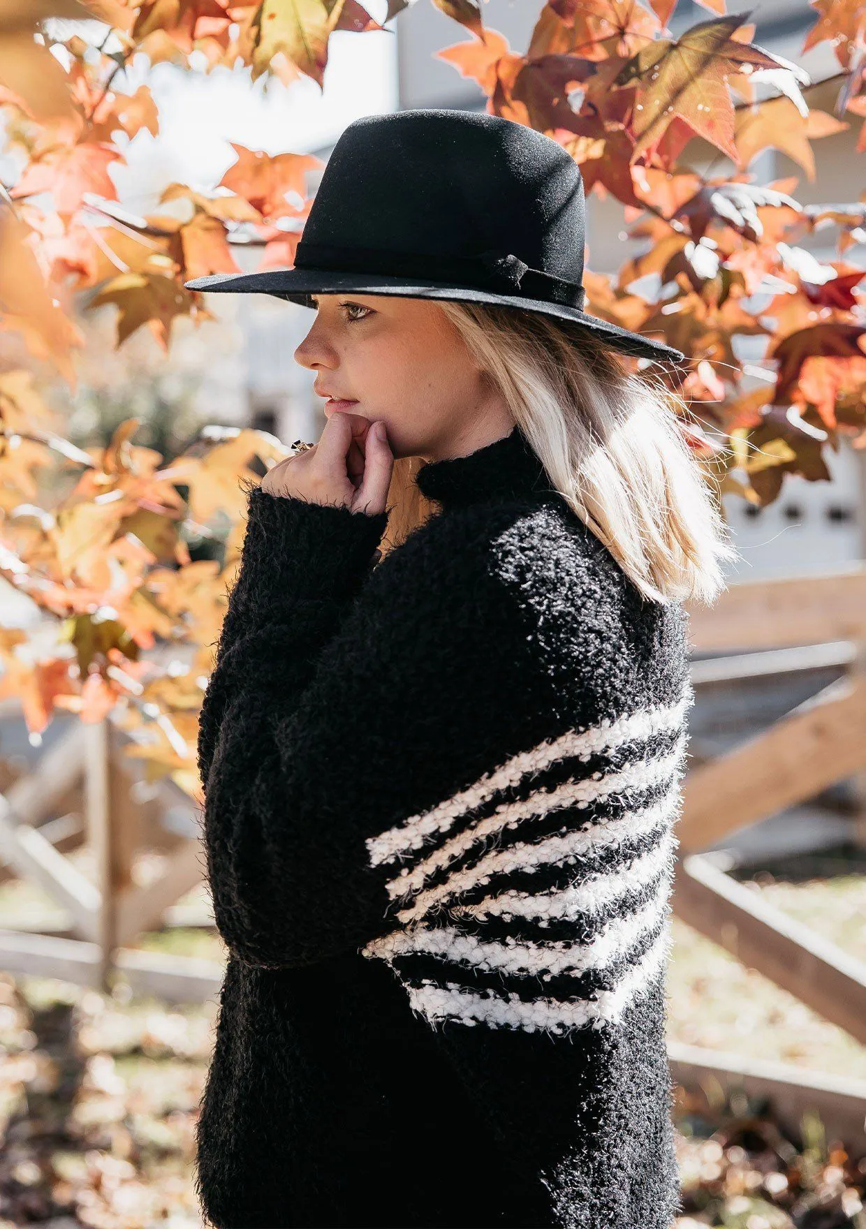 Snuggly Striped Fuzzy Pullover