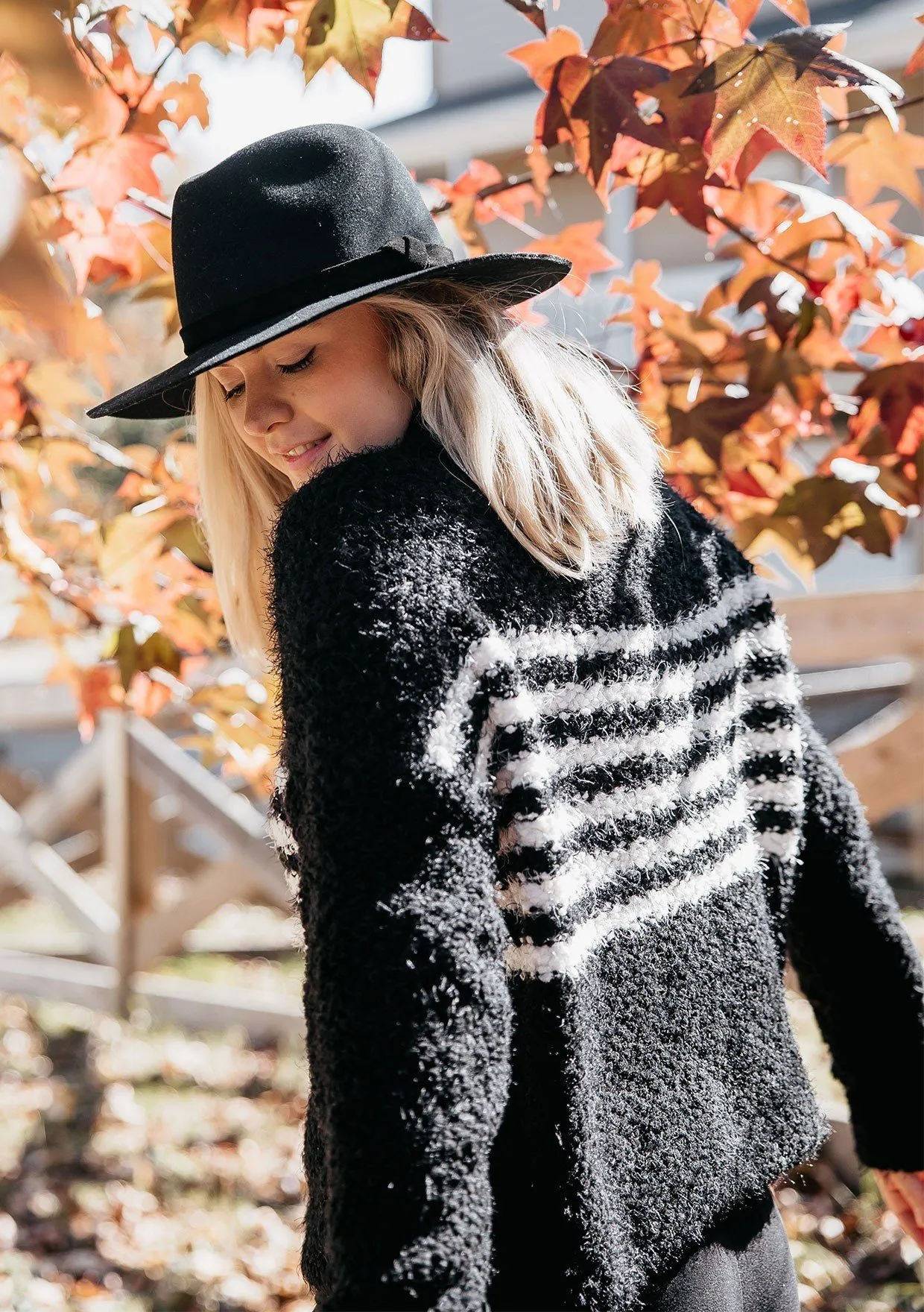 Snuggly Striped Fuzzy Pullover