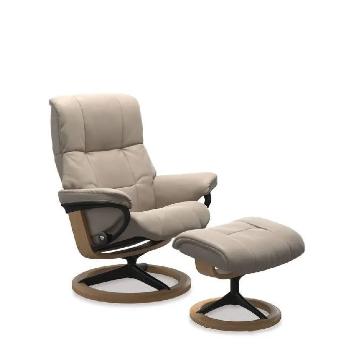 Stressless® Mayfair Medium Leather Recliner - Signature Base (Paloma Mushroom)