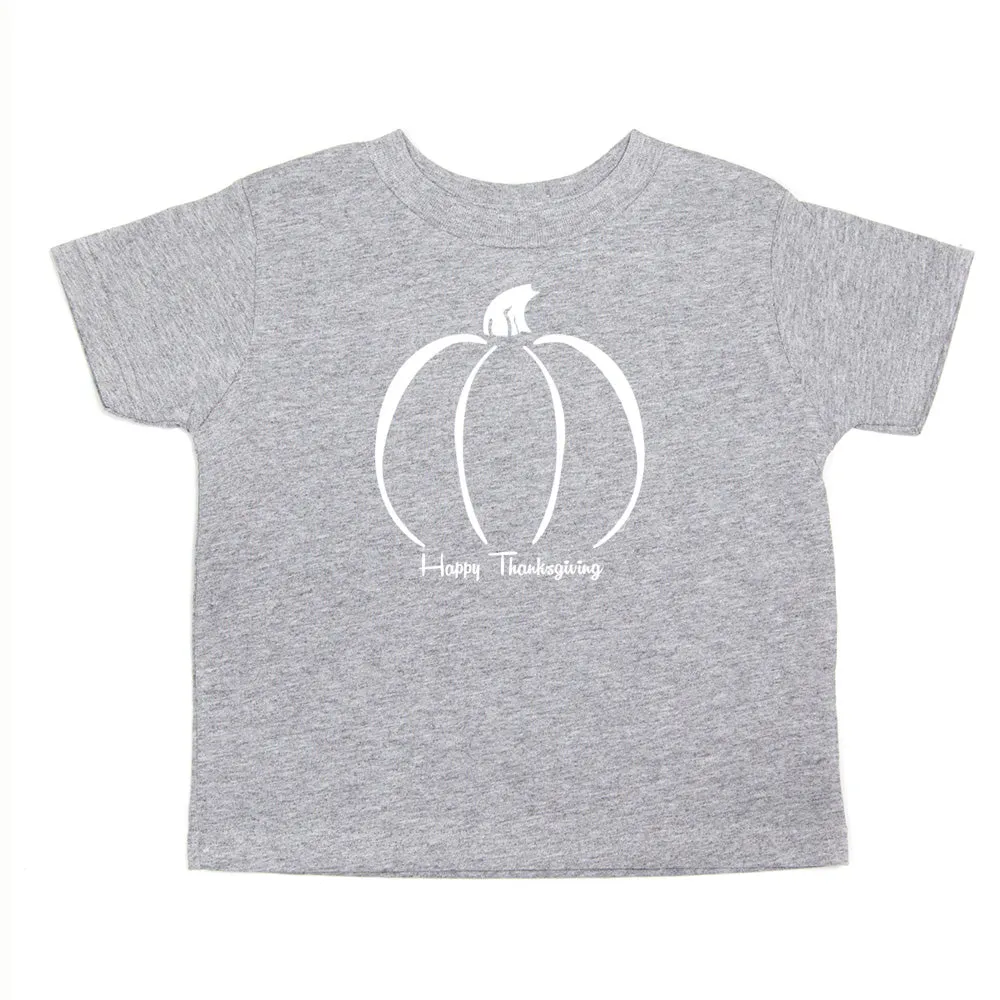 Thanksgiving Pumpkin Toddler Short Sleeve T-Shirt