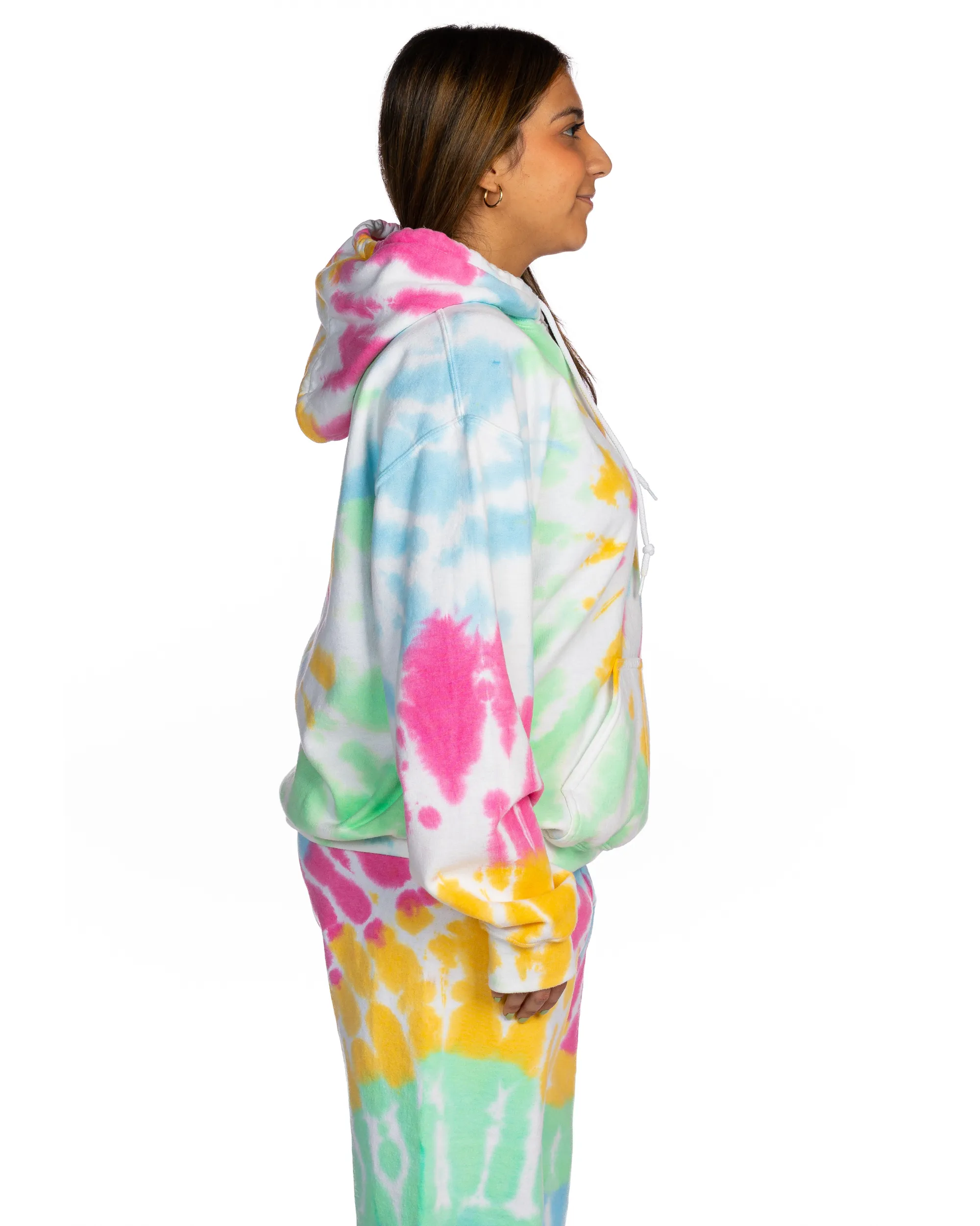 Tie Dye Essential Fleece Hoodie - Devine Spiral