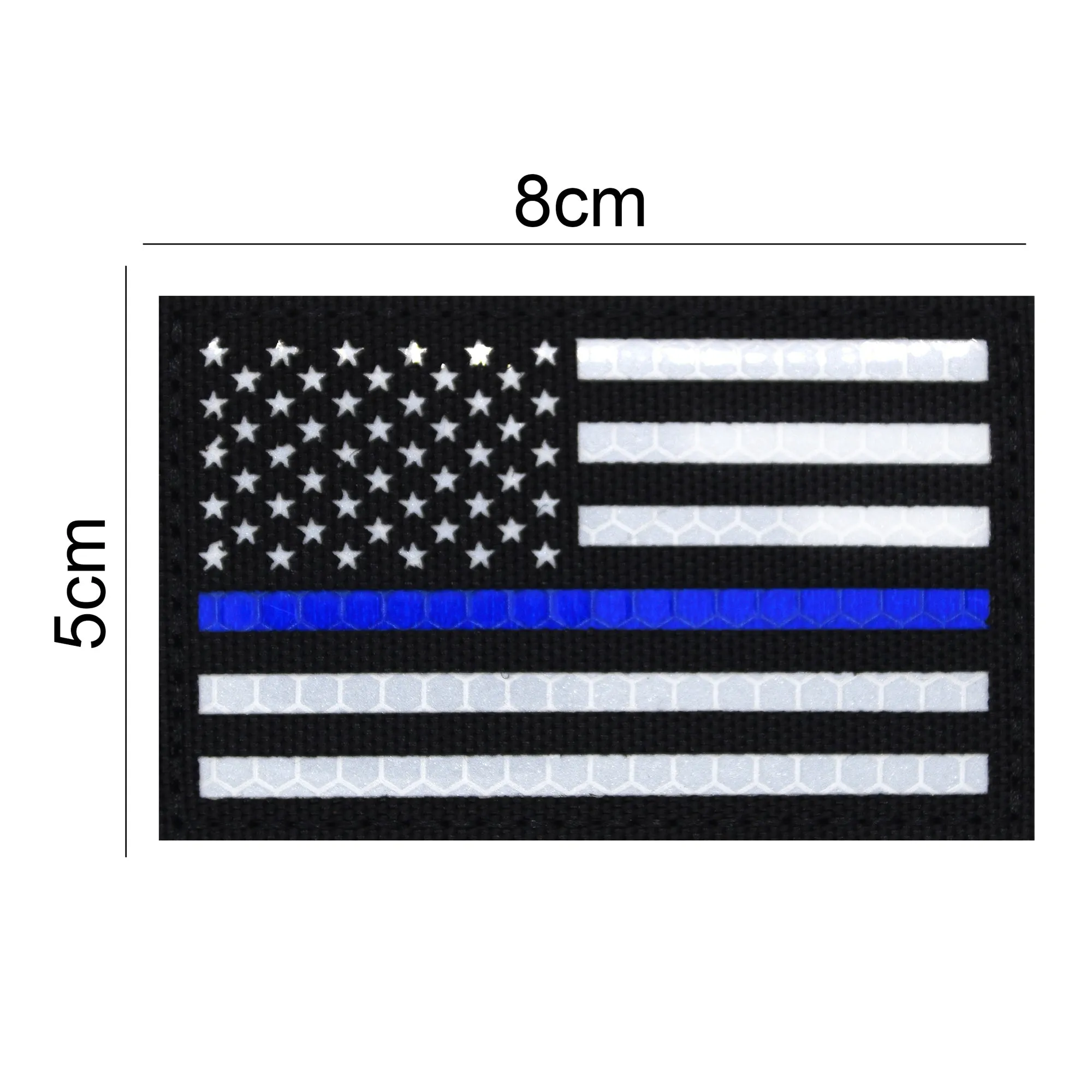 USA Flag Patch Reflective/Blue Line