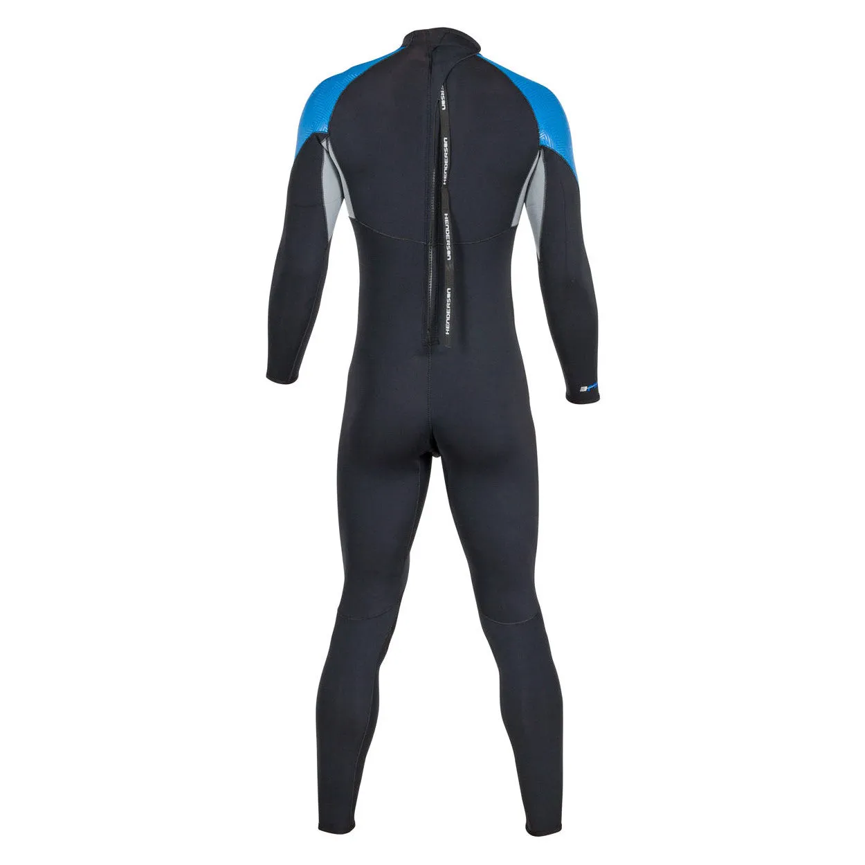 Used Henderson 3mm Mens Thermoprene Pro Back Zip Wetsui - Black / Blue - 3X-Large