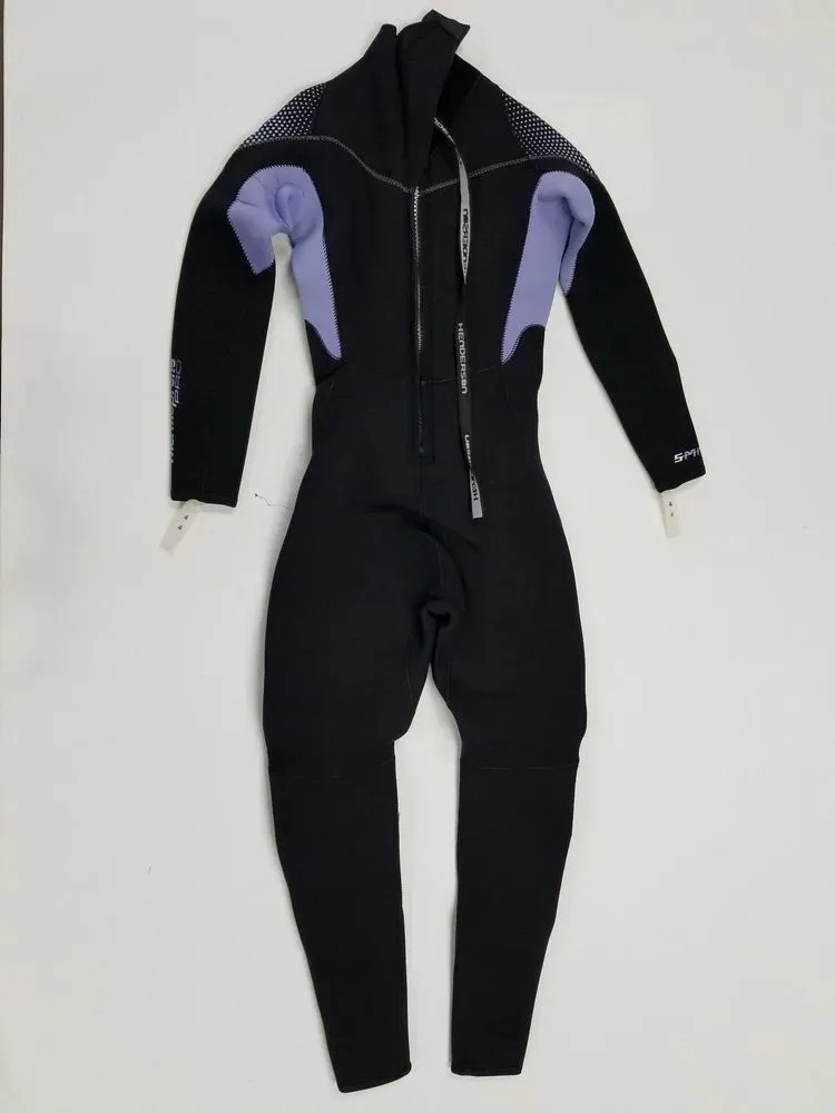 Used Henderson 5mm Women's Thermoprene Pro Back Zip Wetsuit, Black / Lavender, Size: 4