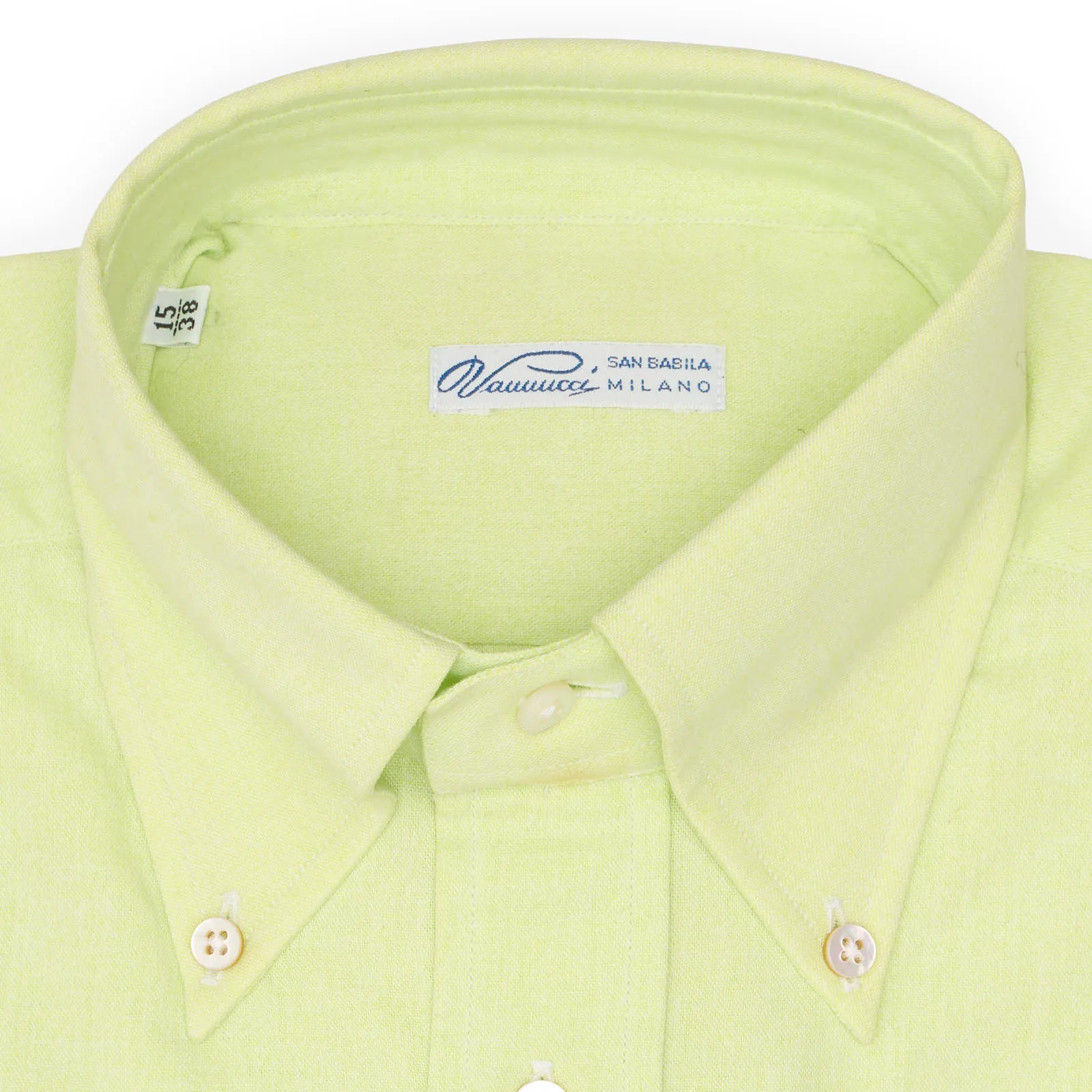 VANNUCCI Milano Lime Green Soft Button-Down Collar Dress Shirt NEW