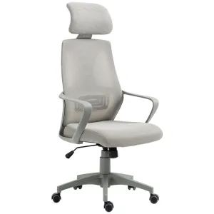 Vinsetto Grey Ergonomic Office Chair - High Mesh Back, Adjustable Height & Swivel Base