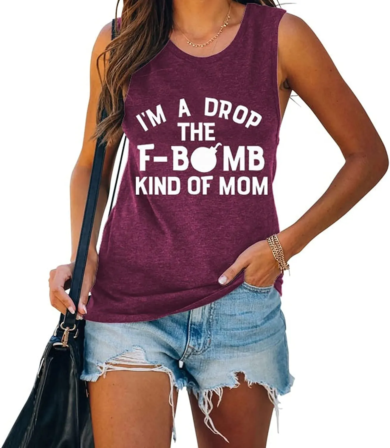 Women I'm A Drop The F-Bomb Kind of Mom Ladies? Muscle Tank Tops