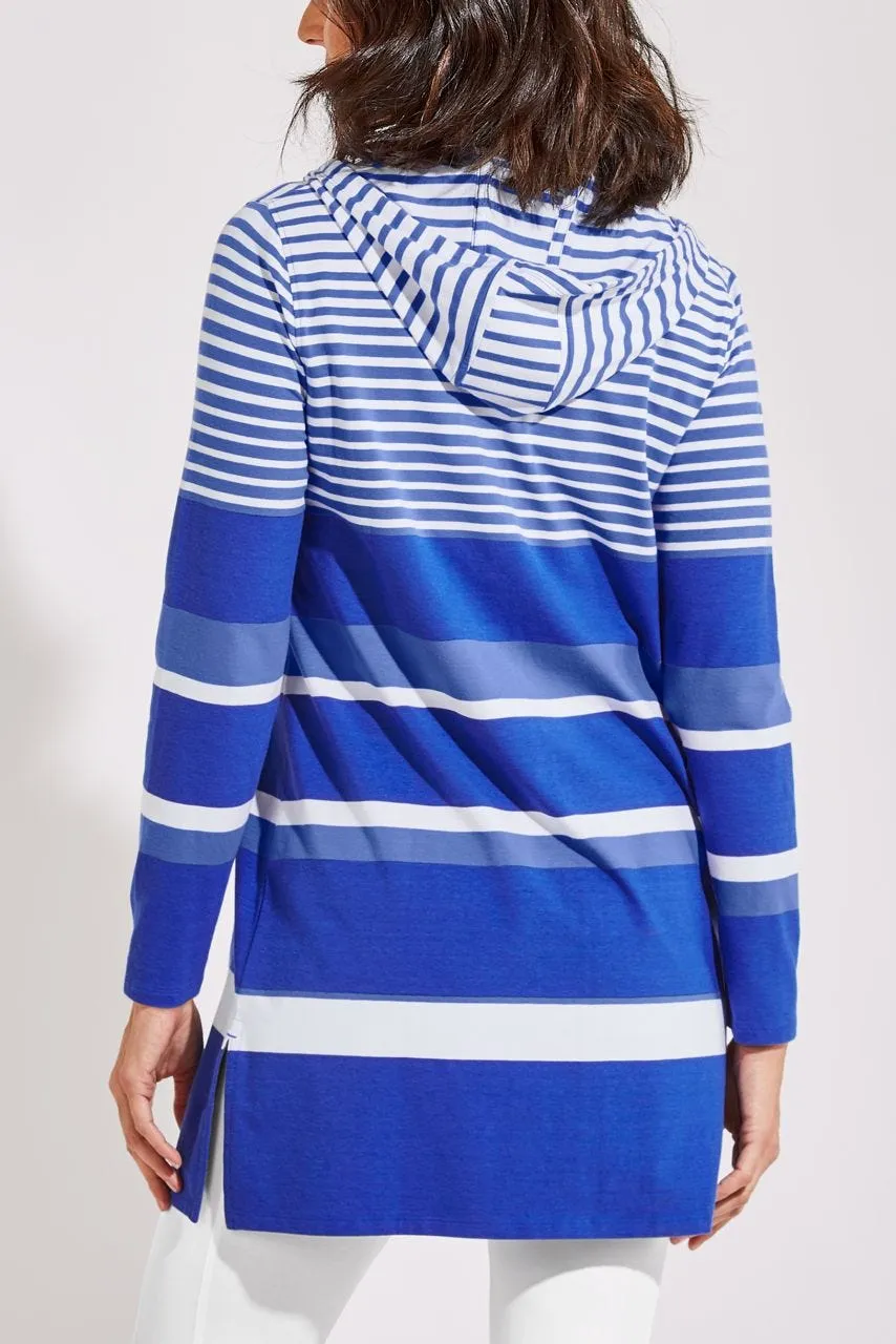 Women's Cabana Hoodie | Aura Blue Variegated Stripe