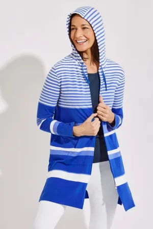 Women's Cabana Hoodie | Aura Blue Variegated Stripe